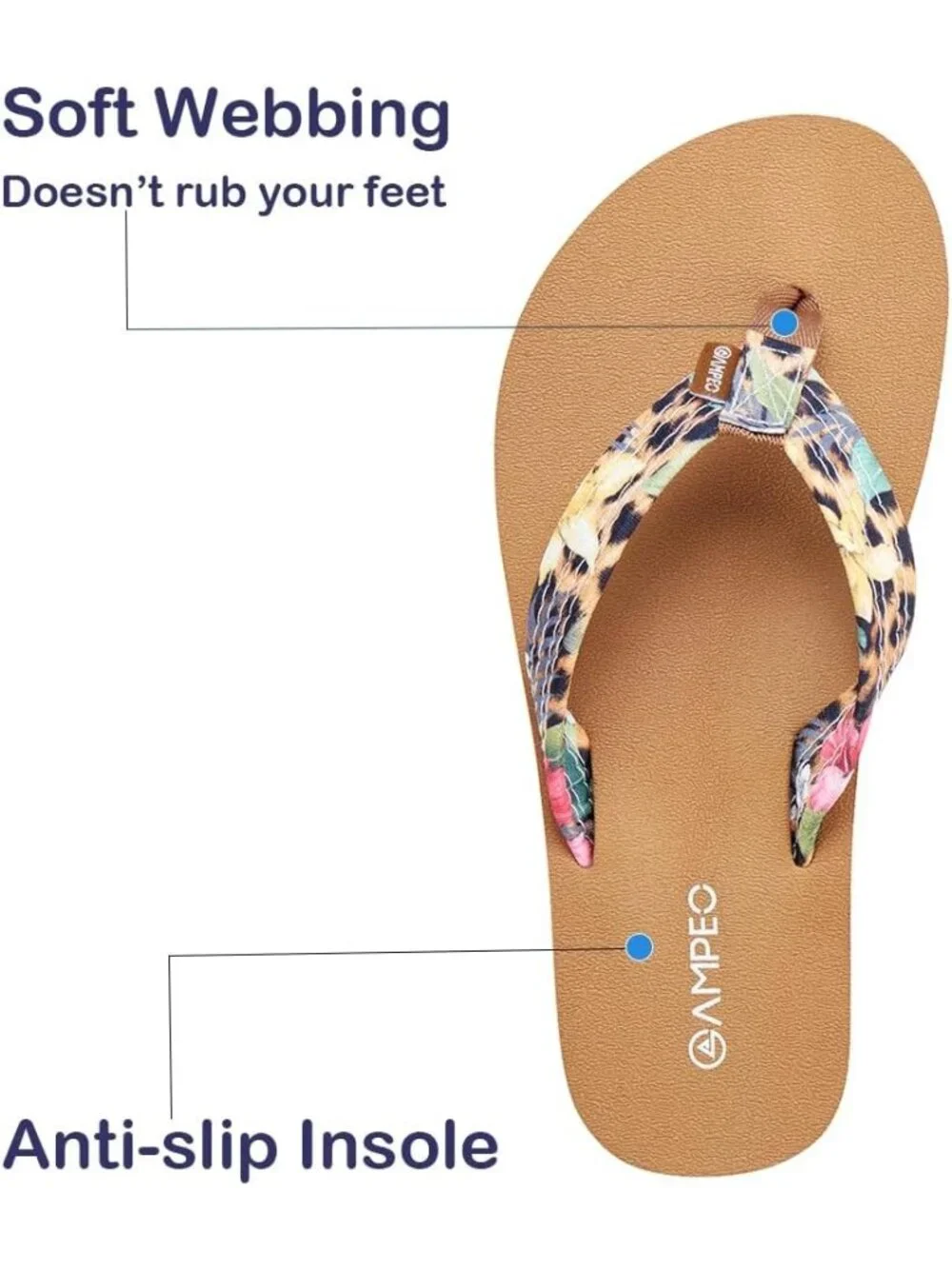 Women's Floral Leopard Yellow Comfortable Flip Flops Summer Beach Thong Sandals